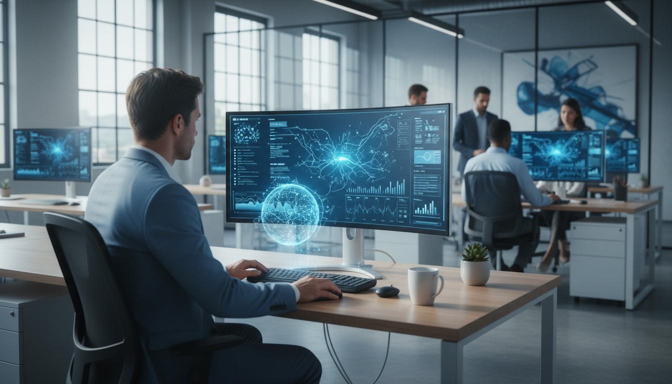 Professional using AI tools